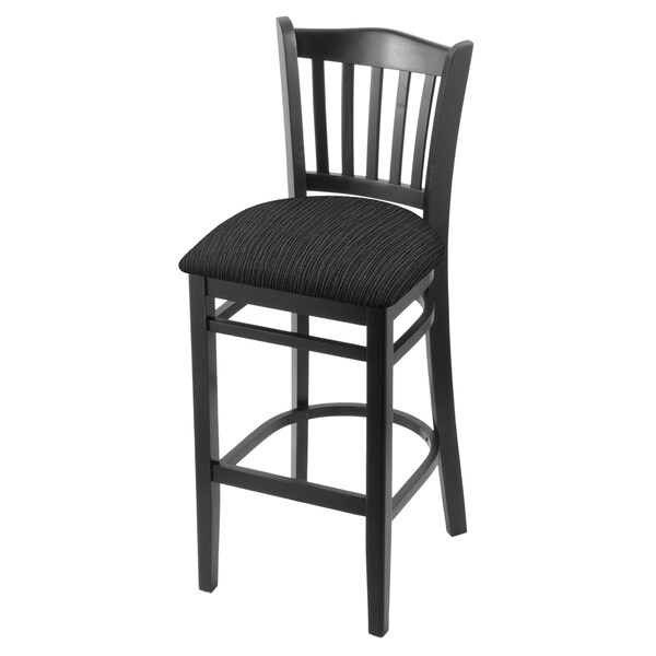 25" Counter Stool, Black Finish, Graph Coal Seat